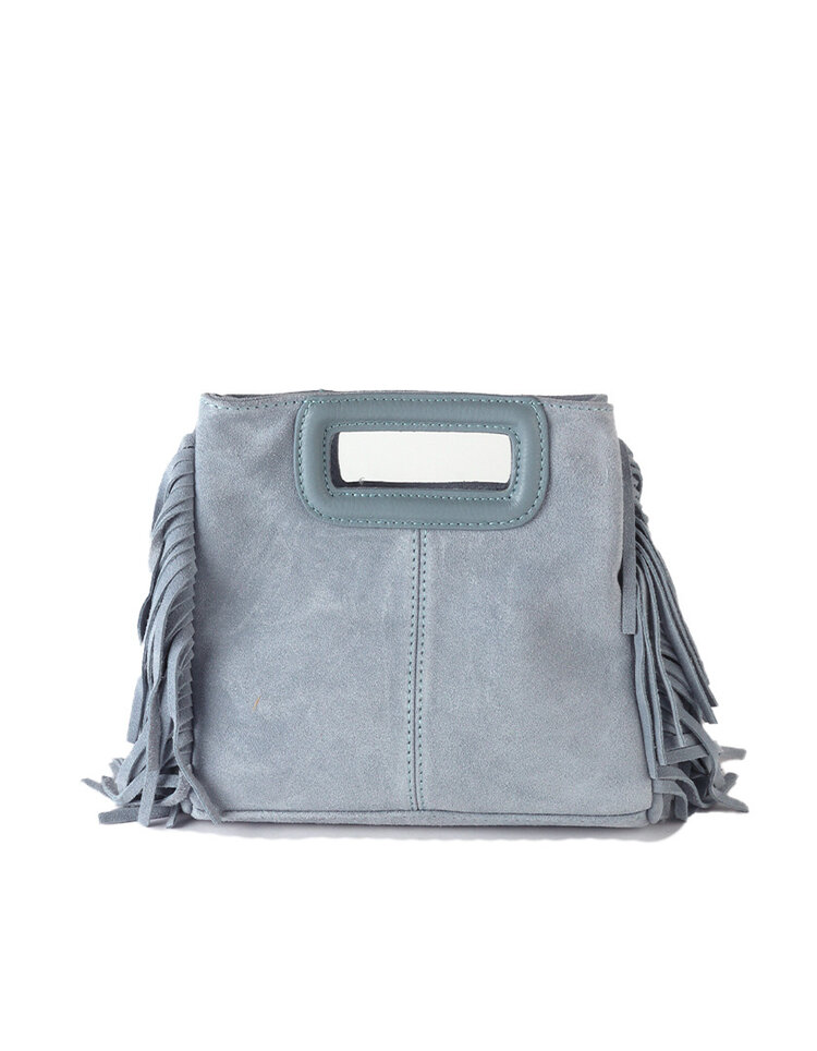 Wildleder-Schultertasche | Fransen | 552423 WILDLEDER