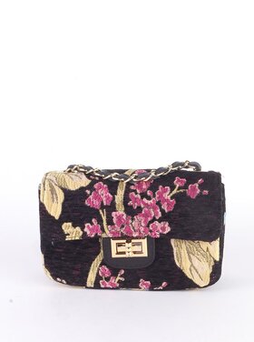Giuliano Kleine Leder-Schultertasche Stoff | Blume | 5527463
