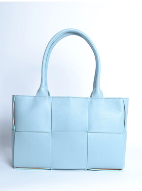 Lederen handtas | gevlochten look | 900093