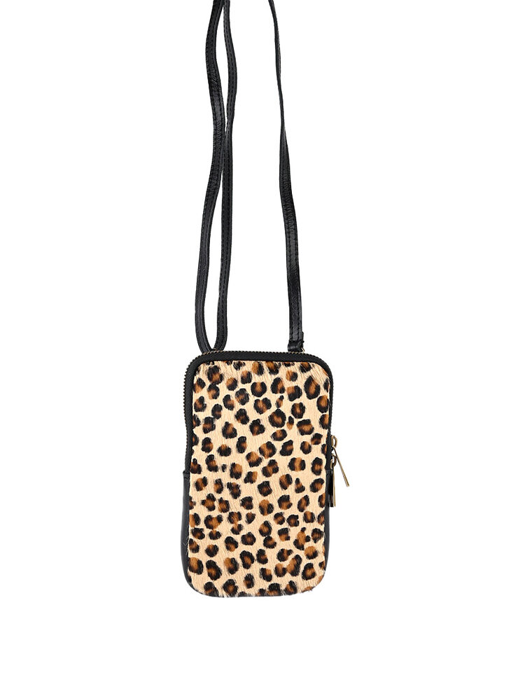Kleine Leder-Schultertasche | Fell | 900009