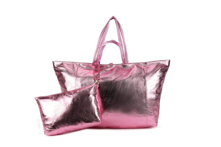 Giuliano Faux leather handbag with extra inner bag | Metallic | 88050