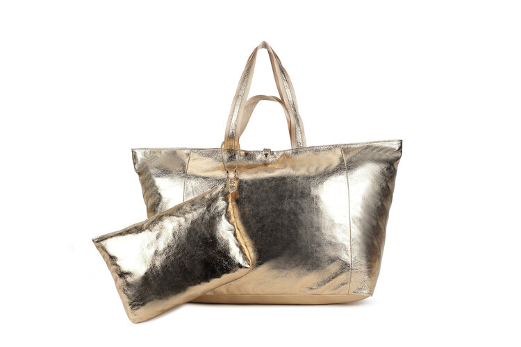 Giuliano Kunstlederen handtas met binnentas | Metallic | 88050