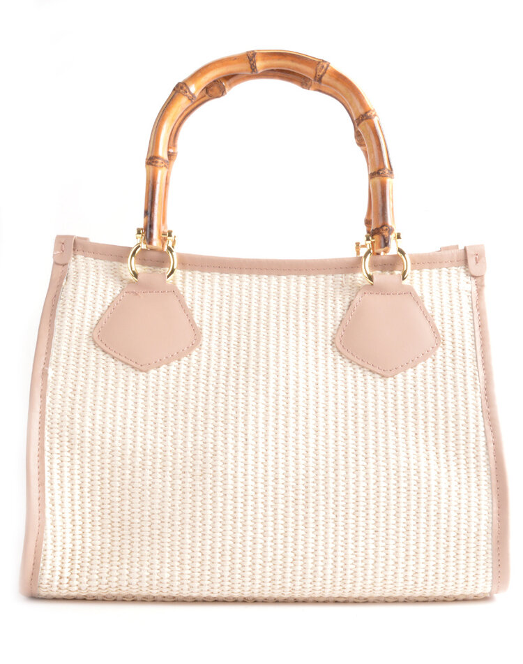 Leather handbag bamboo | 552906