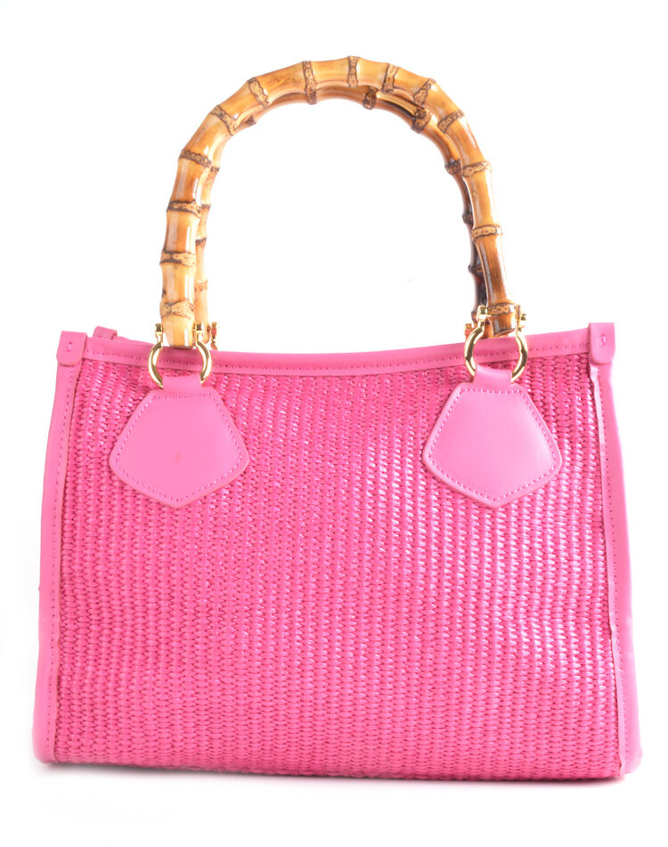 Lederen handtas bamboe | 552906