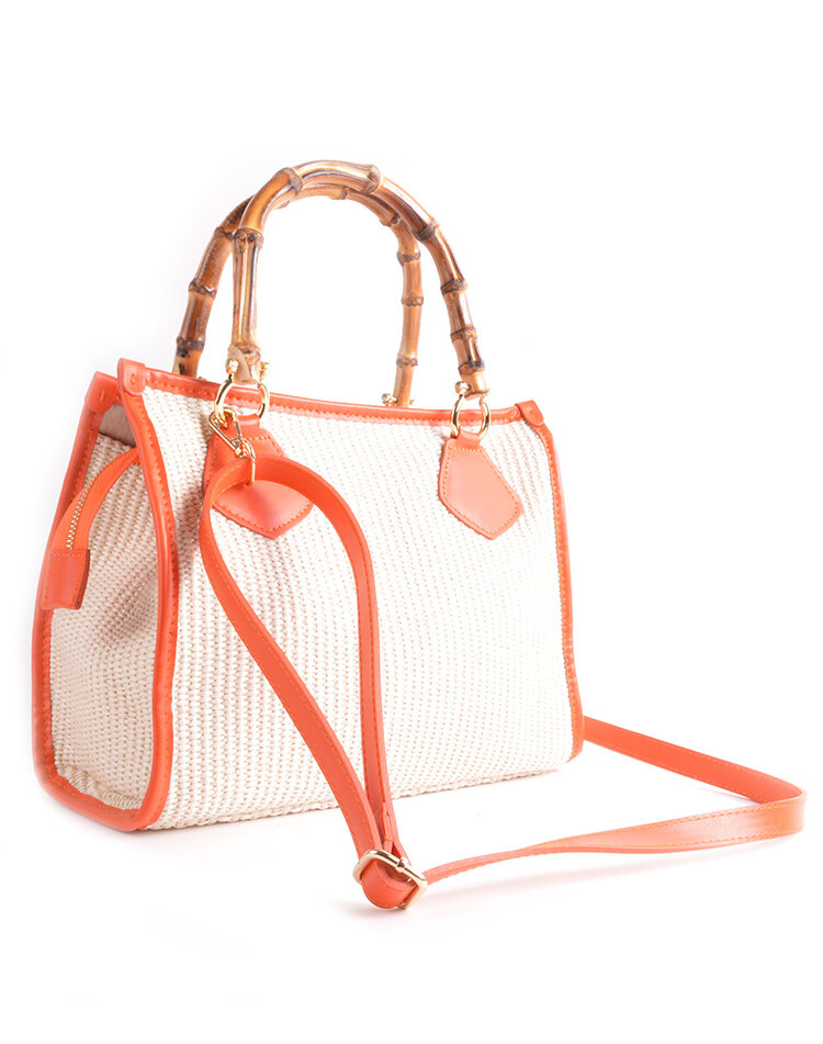 Lederen handtas bamboe | 552906