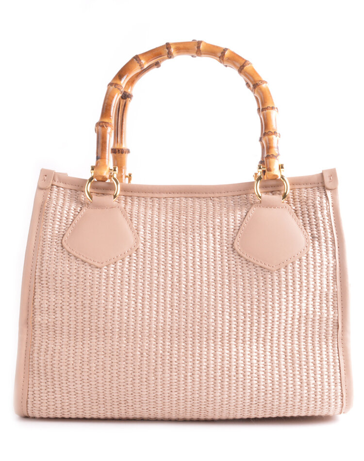 Lederen handtas bamboe | 552906