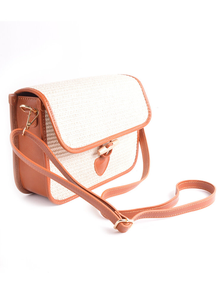 Leather shoulderbag bamboo | 552907