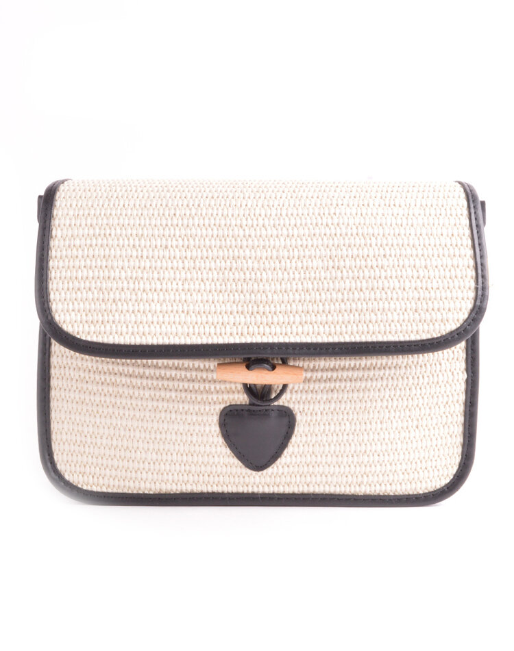 Lederen schoudertas bamboe | 552907