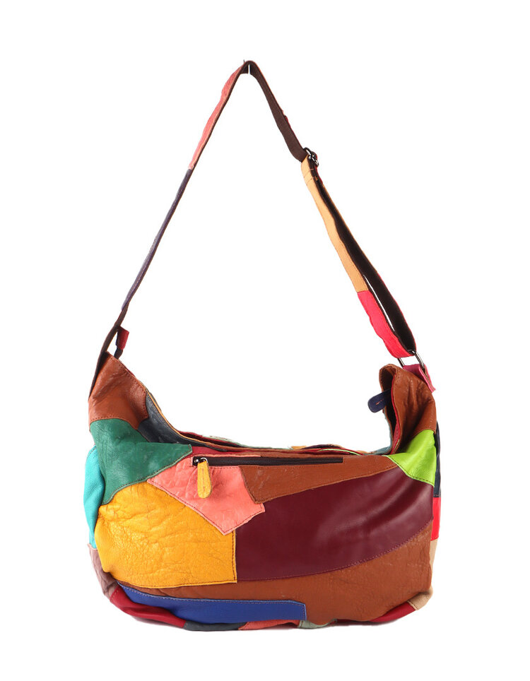 Lederen handtas | Multicolor | 552069