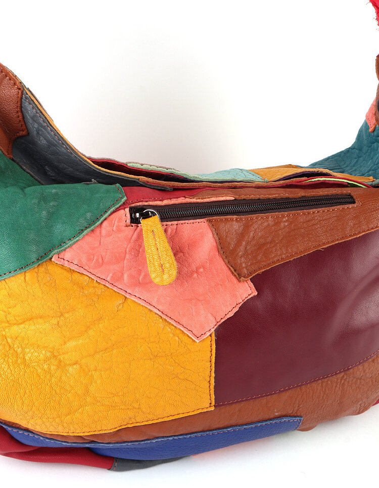 Lederen handtas | Multicolor | 552069