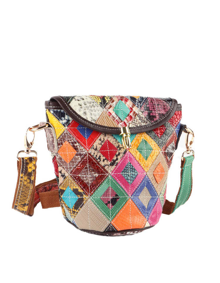 Giuliano Leather  Lederen bucket tas | Multikleur | 552251