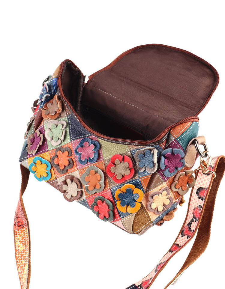 Leather handbag |  Flowers | 552253