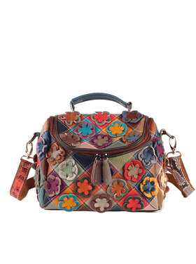 Lederen handtasje | Bloemetjes | 552253