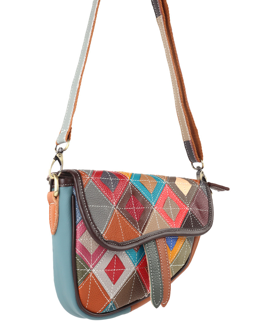 Giuliano Leather Lederen schoudertas | Multicolor geblokt | 552270, foto 3 van 3