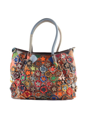 Lederen handtas | Bloemetjes   | 552681