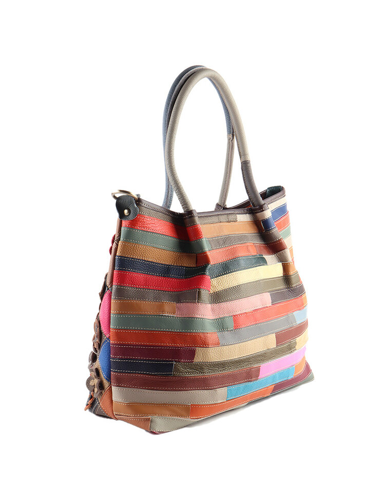 Lederen handtas | Bloemetjes   | 552681