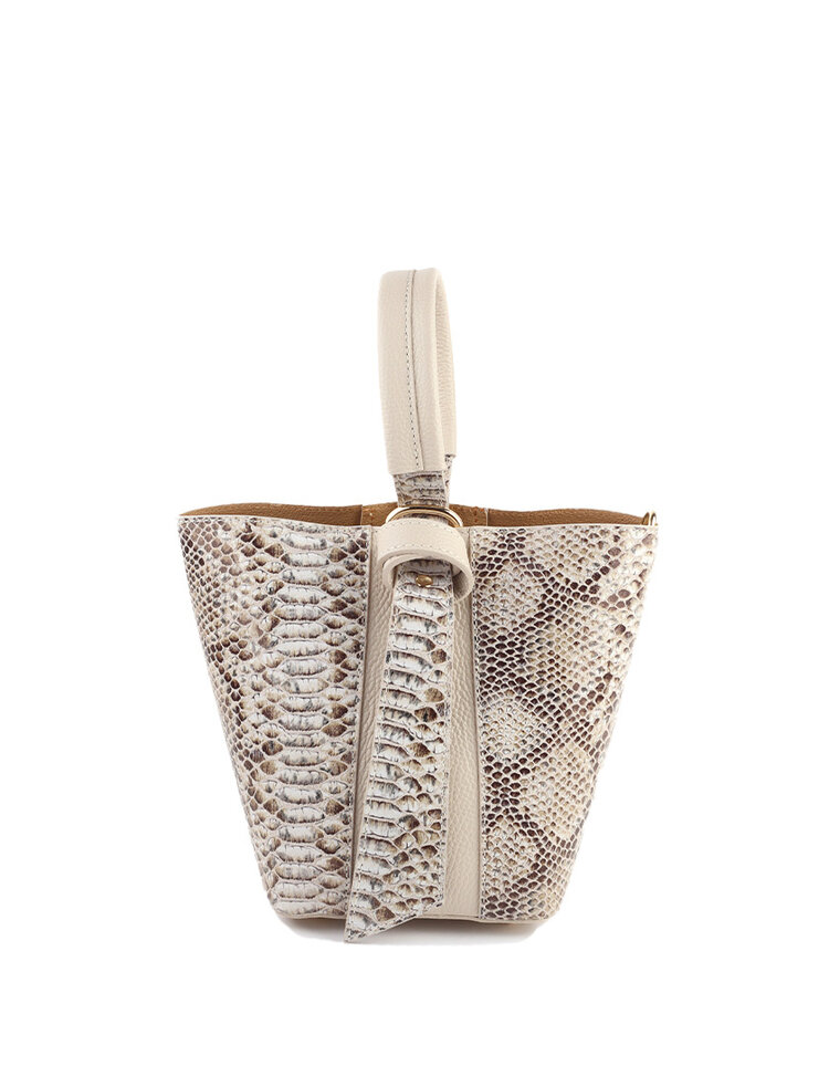 Giuliano Leather  Leather bucket bag with inner pouch | Snake | 552402