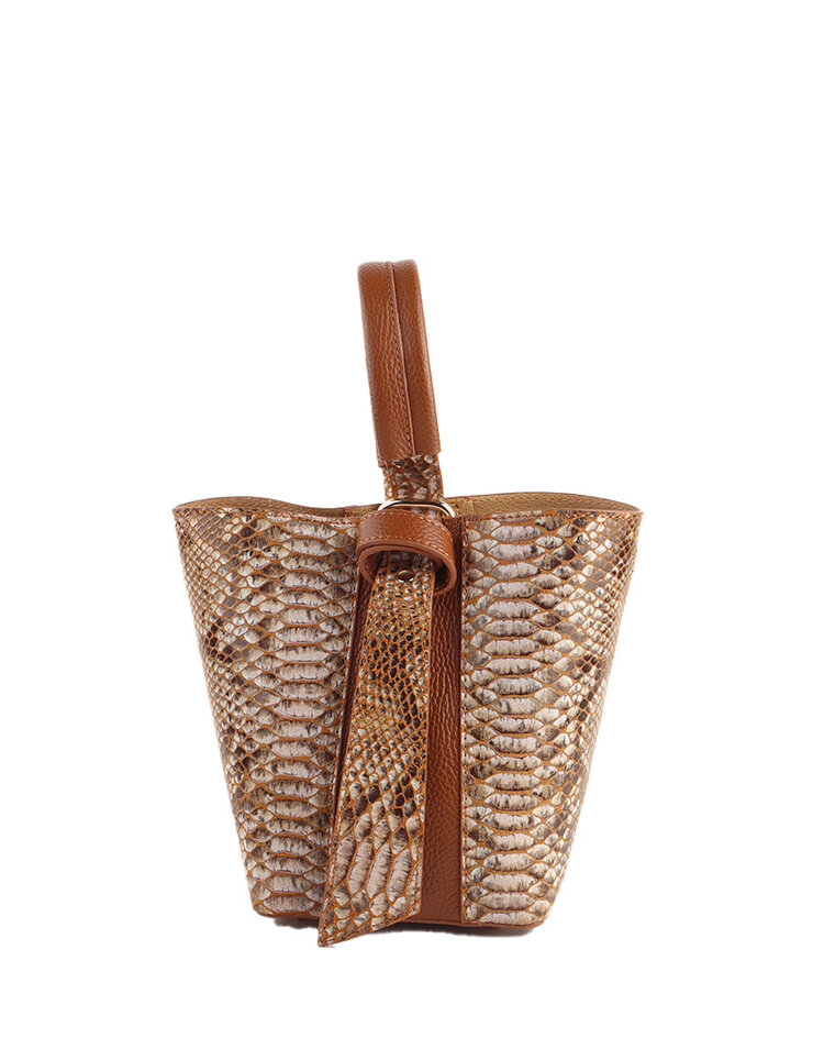 Giuliano Leather  Lederen bucket tas met binnentas | Slang | 552402