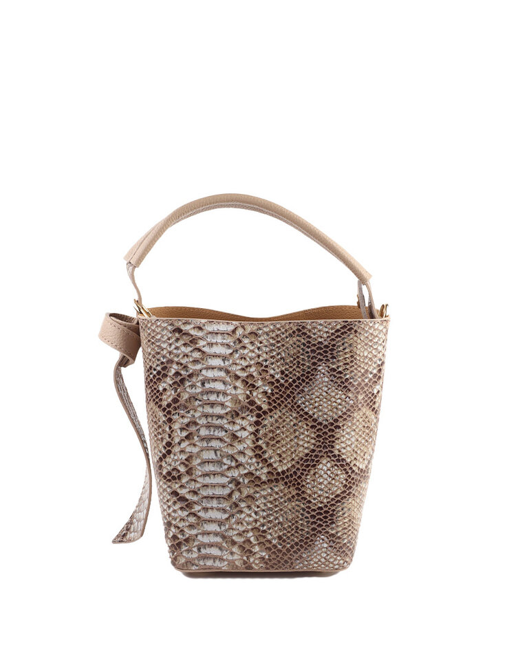 Giuliano Leather  Leather bucket bag with inner pouch | Snake | 552402