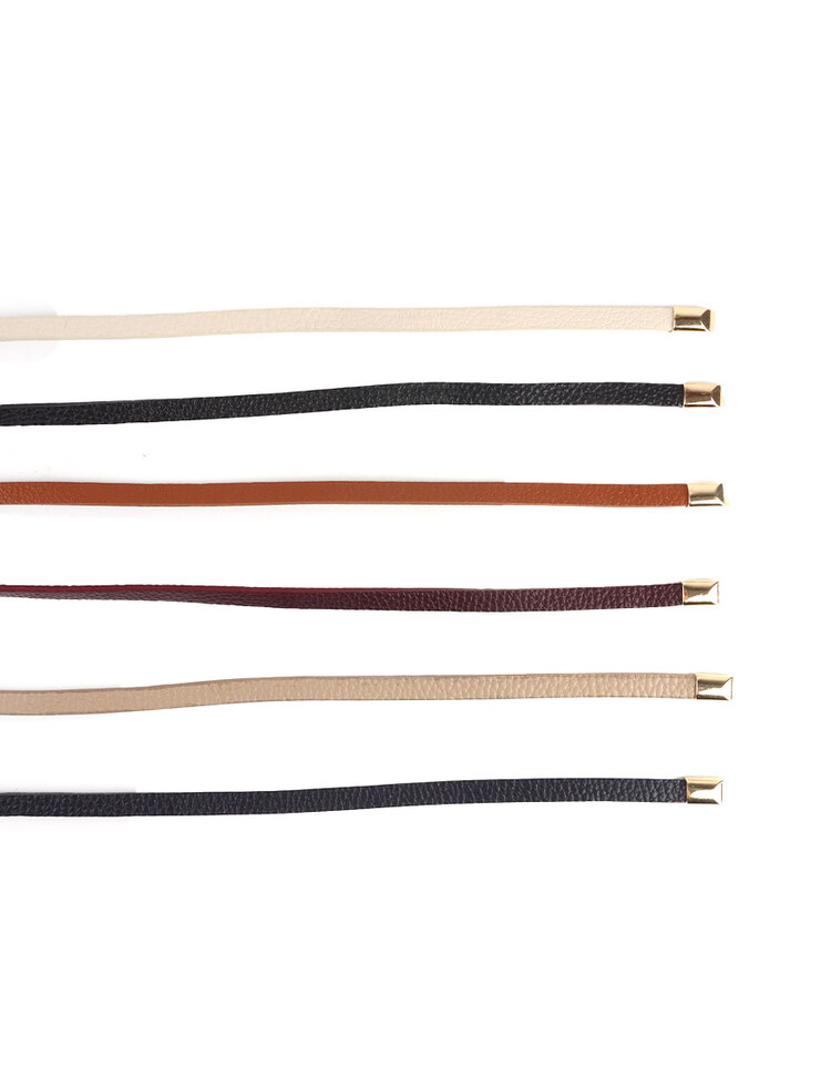 Giuliano Leather  Leather button belt | Small (Lychee Leather)