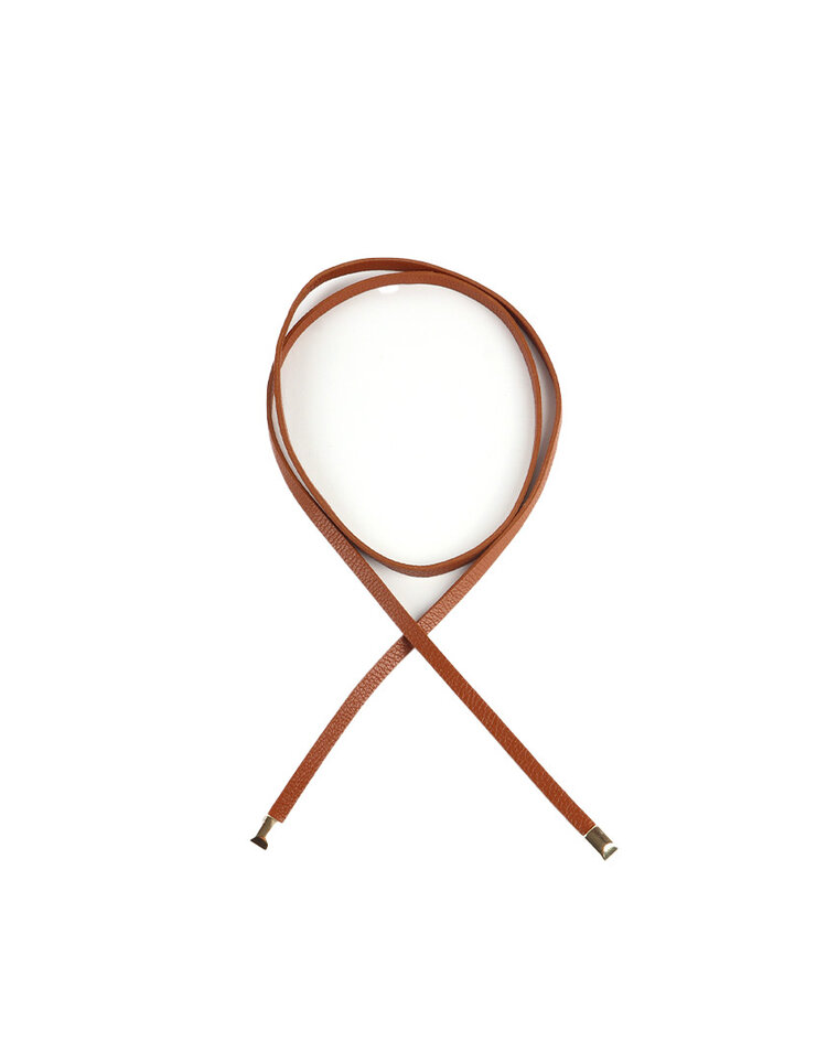 Giuliano Leather  Leather button belt | Small (Lychee Leather)