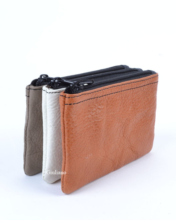 Giuliano Leather wallet  |  3 compartments - Tricolor