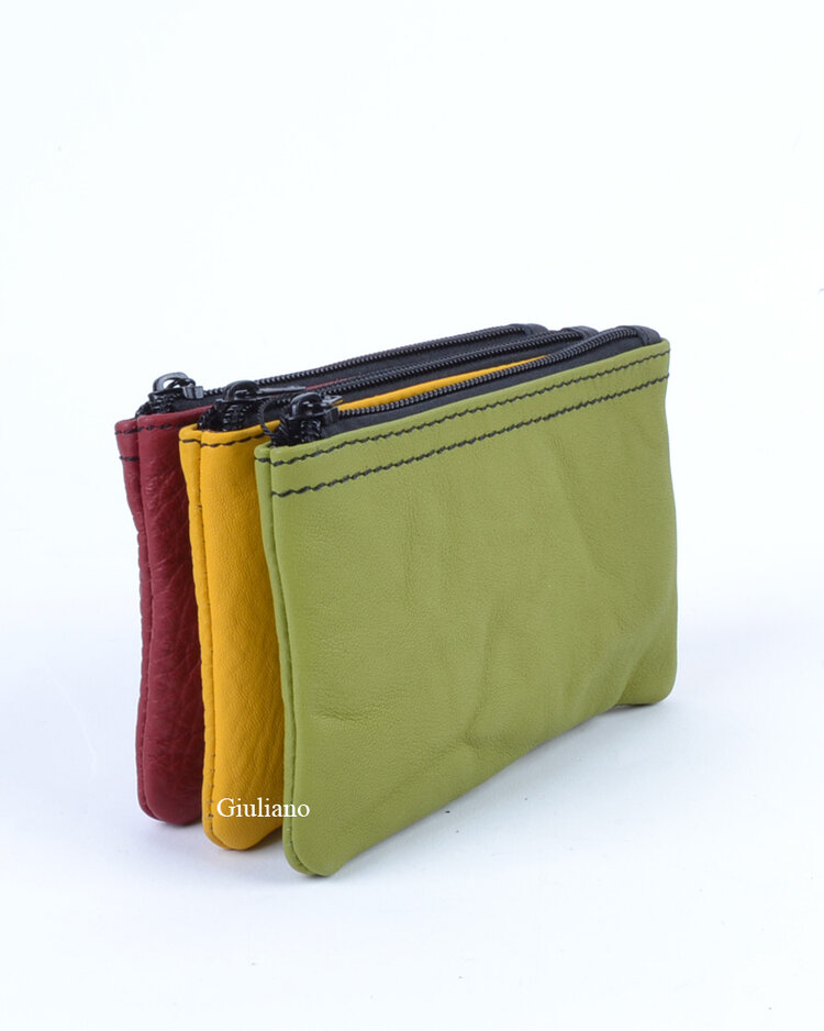 Giuliano Leather wallet  |  3 compartments - Tricolor