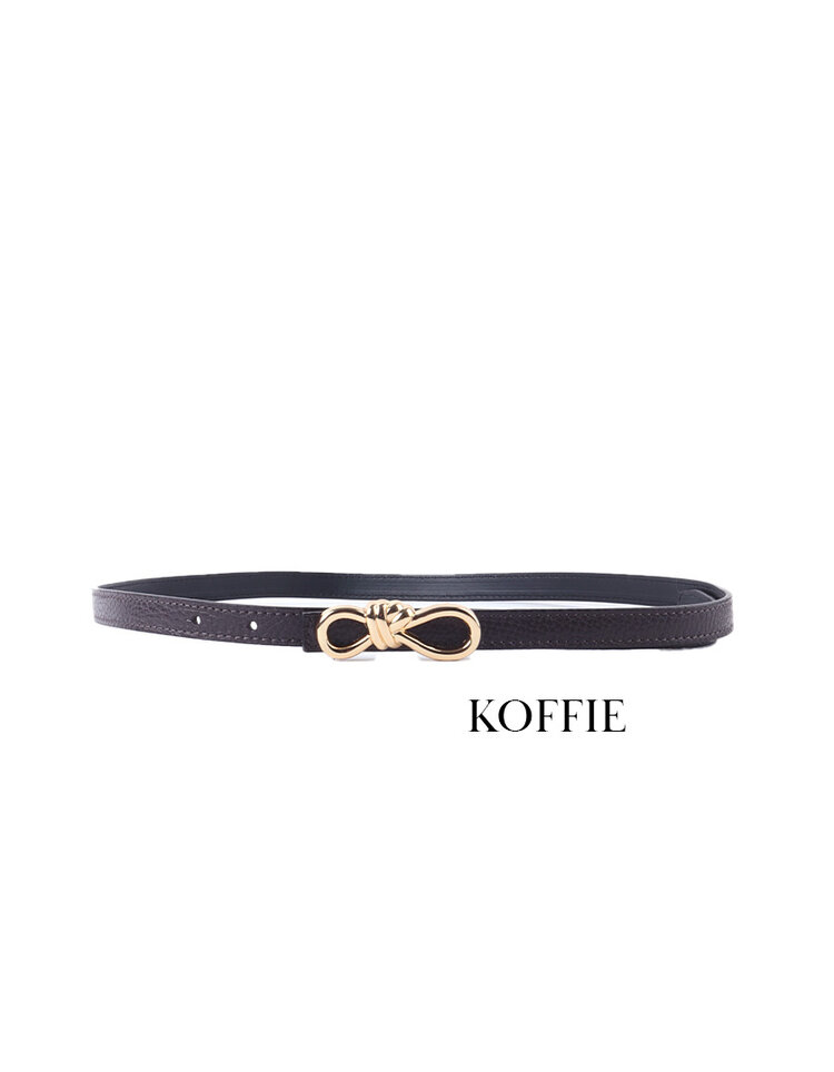 Giuliano Leather  Echt Leer riem | Gouden Knoopsluiting | 559141
