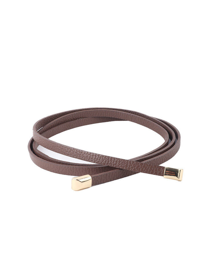 Giuliano Leather  Leder-Knotengürtel – Schmal (Grobes Leder)