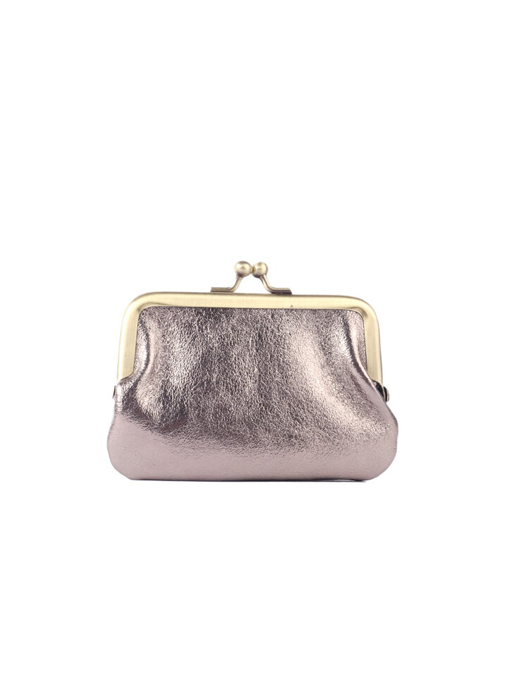 Leder-Bügelgeldbörse Metallic | 559040