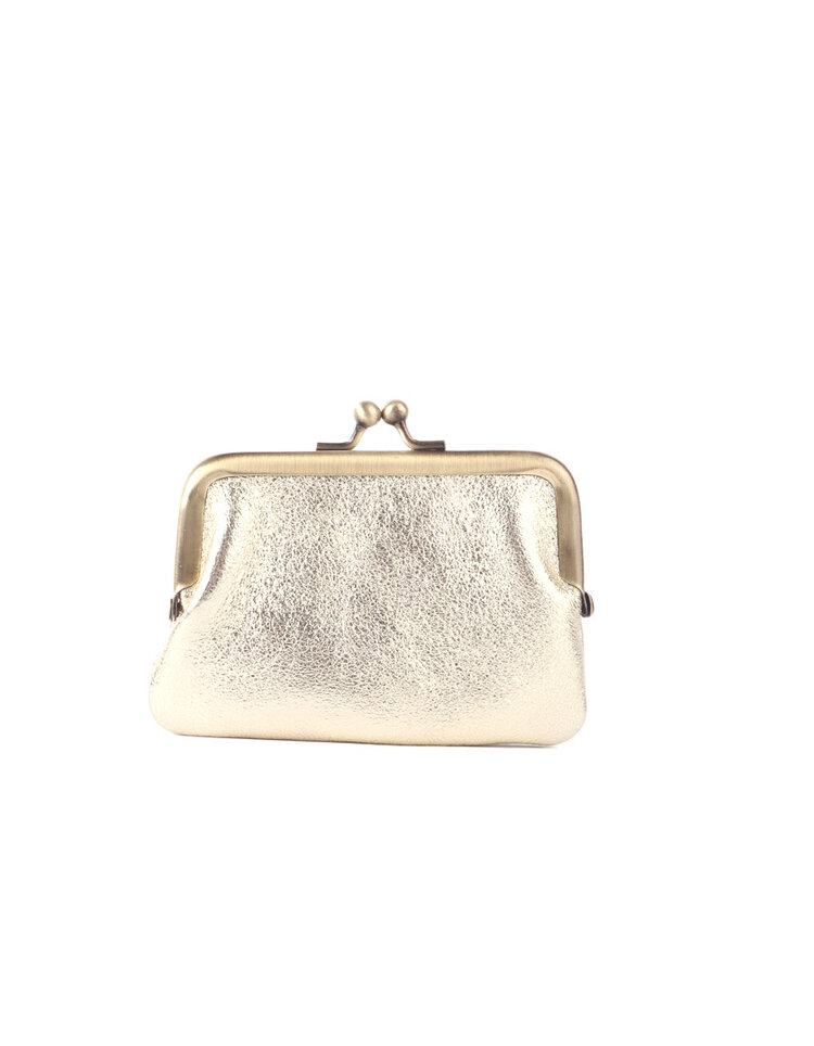 Leder-Bügelgeldbörse Metallic | 559040