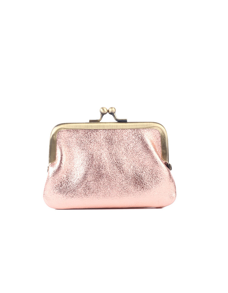 Leder-Bügelgeldbörse Metallic | 559040