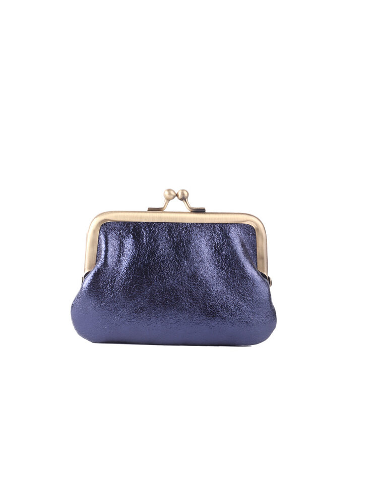 Leder-Bügelgeldbörse Metallic | 559040