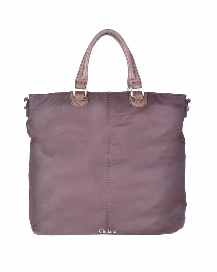 David Jones | Leder-Handtasche mit Nylon 552486