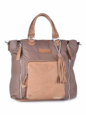 | Lederen met nylon handtas 552486