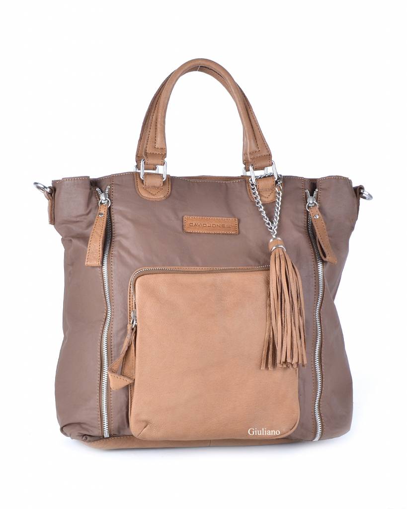 David Jones | Lederen met nylon handtas 552486, foto 2 van 3