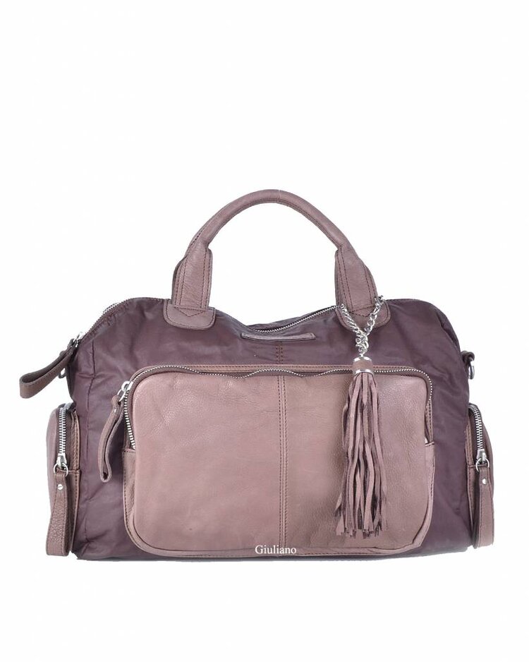 David Jones | Leder-Handtasche mit Nylon 552487
