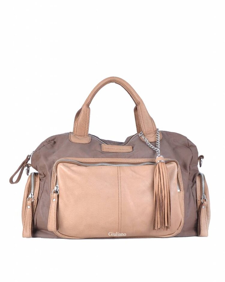 David Jones | Leder-Handtasche mit Nylon 552487