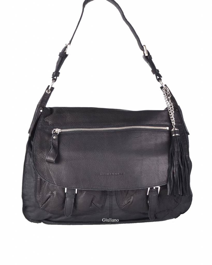 David Jones | Lederen with nylon schoudertas, foto 3 van 3