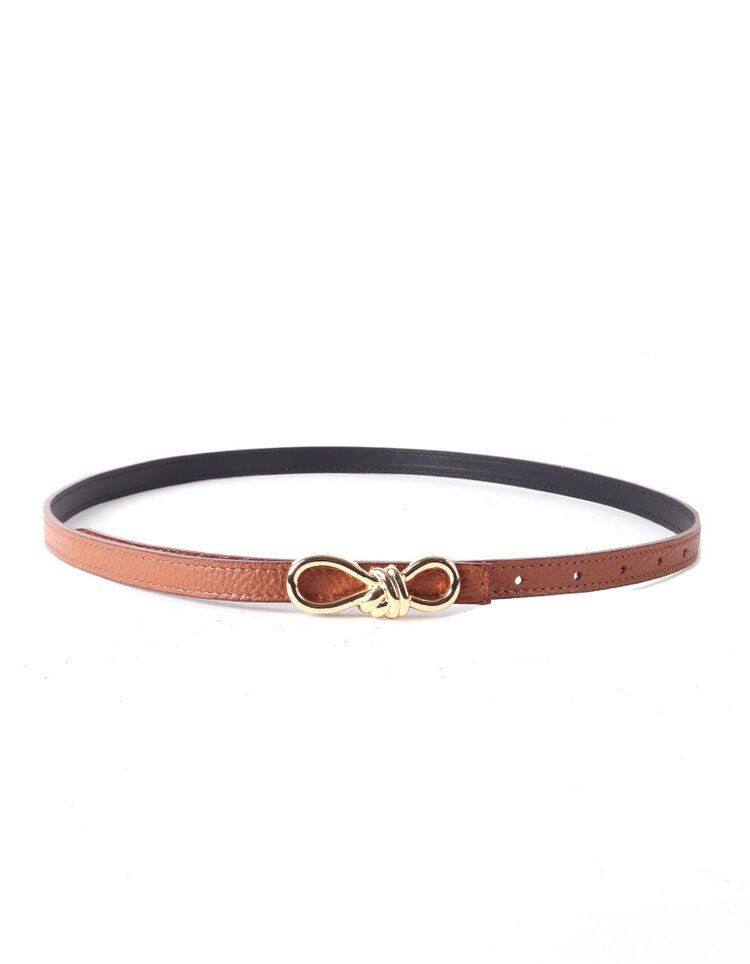 Giuliano Leather  Genuine Leather Belt | Gold Knot Buckle | 559141