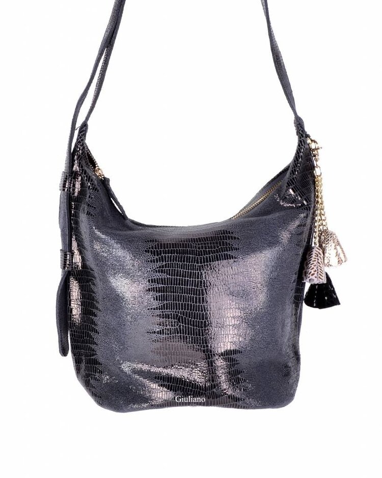 Leder-Schultertasche | Glänzend | 552489