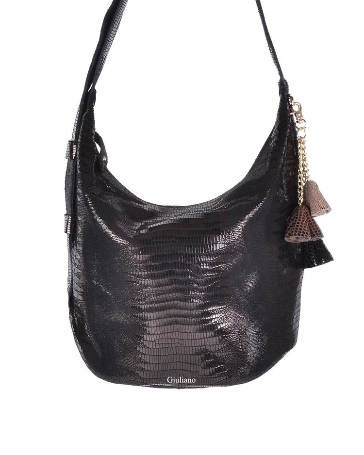 Leder-Schultertasche | Glänzend | 552489