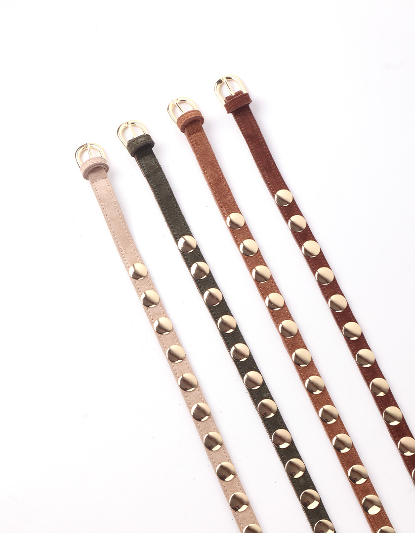 Giuliano Leather Lederen suede riem | Studs | 559060, foto 6 van 6