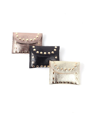Lederen portemonnee metallic met studs 559062