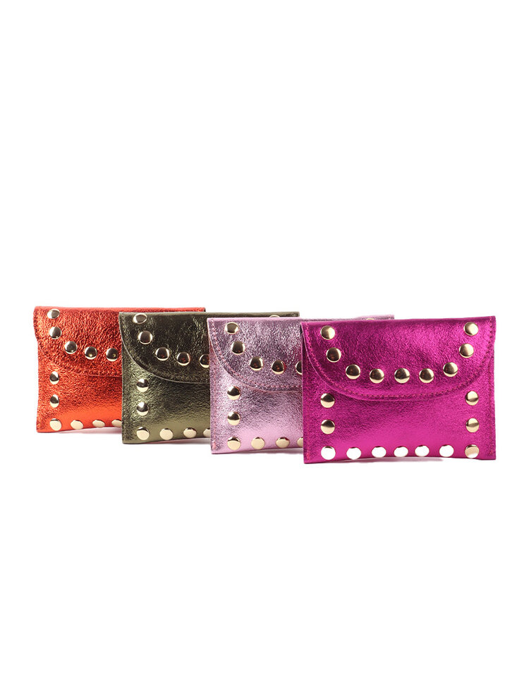 Giuliano Leather  Lederen portemonnee | Metallic met studs | 559062