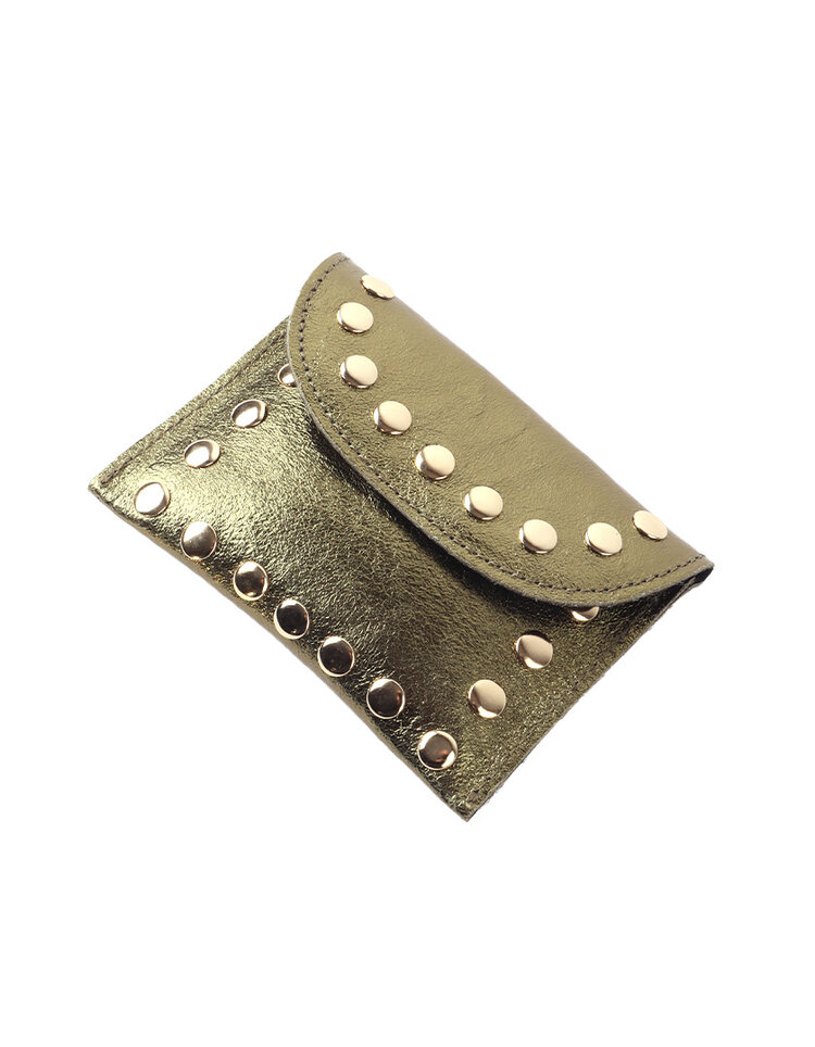 Giuliano Leather  Lederen portemonnee | Metallic met studs | 559062