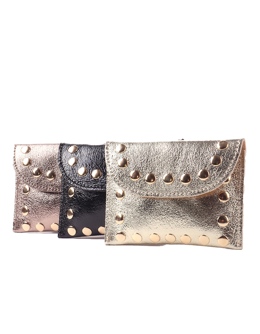 Giuliano Leather Lederen portemonnee | Metallic met studs | 559062, foto 4 van 6