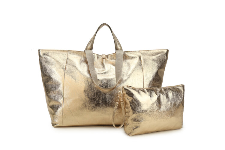 Giuliano Faux leather handbag with extra inner bag | Metallic | 88050