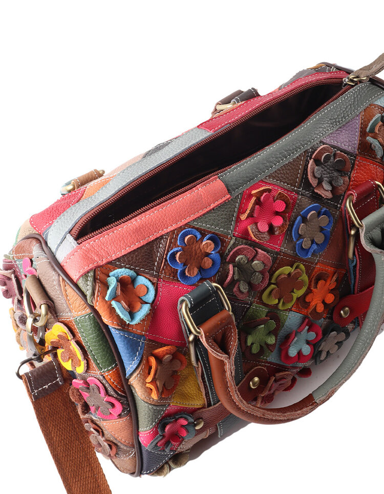 Lederen handtas | Multicolor | 552532