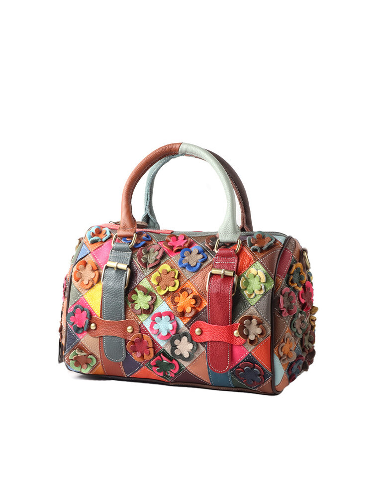 Lederen handtas | Multicolor | 552532